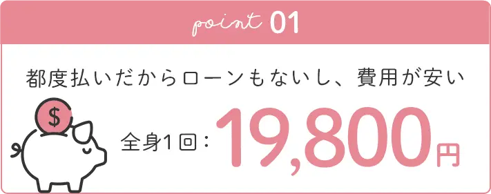 都度払いだからローンもないし、費用が安い