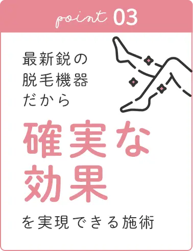 最新鋭の脱毛機器だから確実な効果を実現できる施術