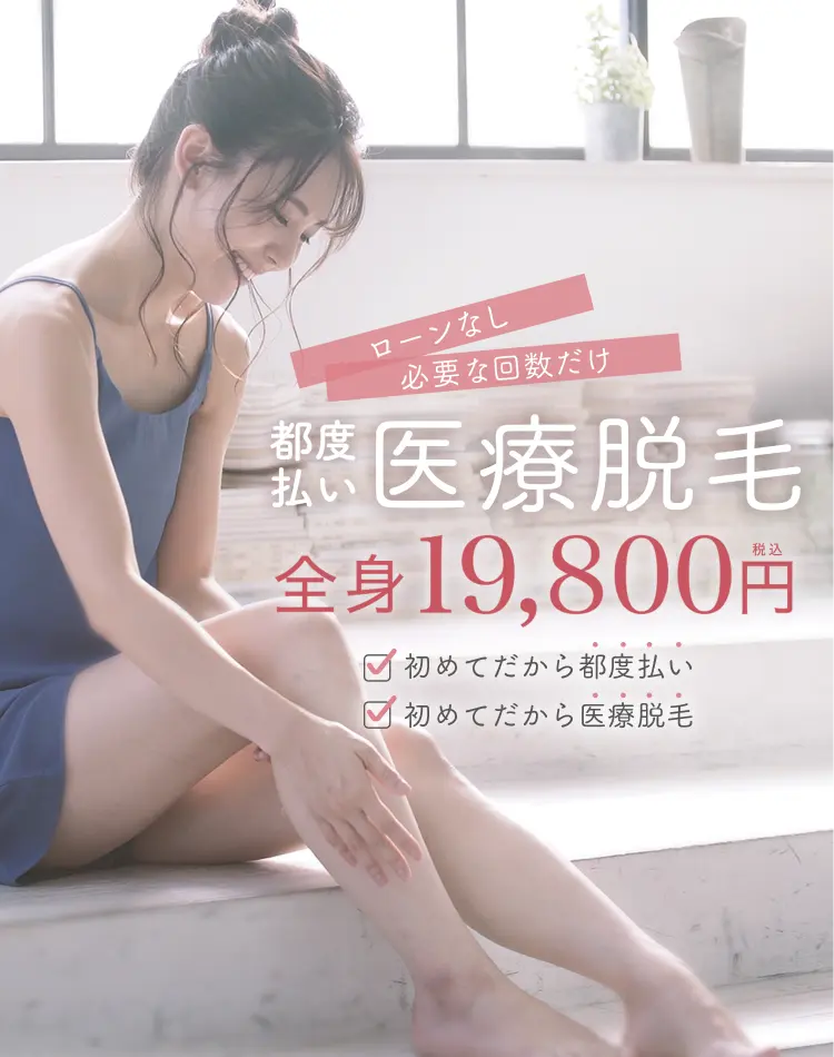 都度払い 医療脱毛 全身19800円(税込)